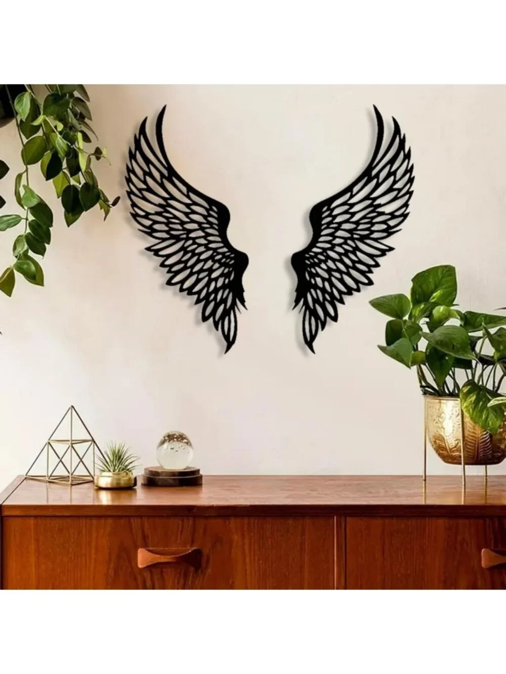 Large Angel Wings Metal Wall Art | Abstract Butterfly Decor | Gothic Vintage